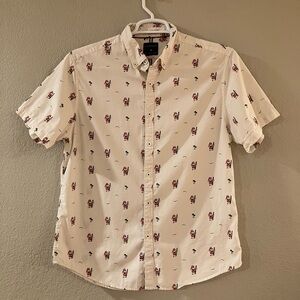 Denim & Flower Shirt Santa w/ Surfboard L Short Sleeve